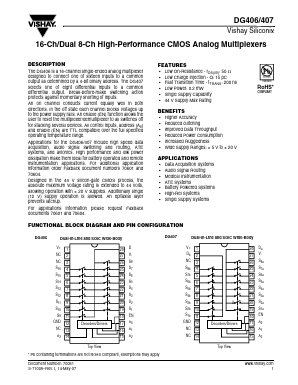 DG407DN-T1-E3 Datasheet PDF Vishay Semiconductors