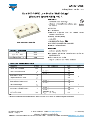 GA400TD60S Datasheet PDF Vishay Semiconductors