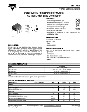 H11AA1-X007 Datasheet PDF Vishay Semiconductors