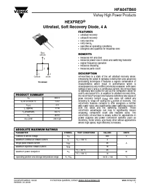 HFA04TB60 Datasheet PDF Vishay Semiconductors