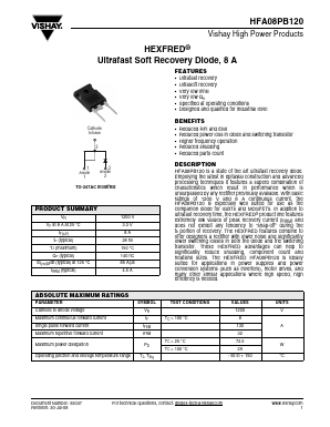 HFA08PB120PBF Datasheet PDF Vishay Semiconductors