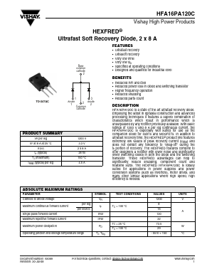 HFA16PA120C Datasheet PDF Vishay Semiconductors