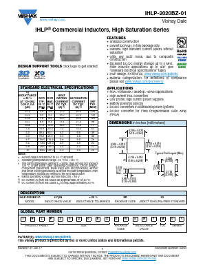 IHLP-2020BZ-01 Datasheet PDF Vishay Semiconductors