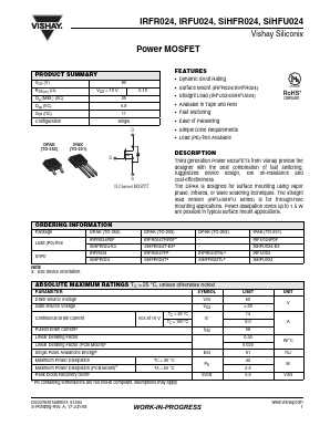 IRFR024 Datasheet PDF Vishay Semiconductors