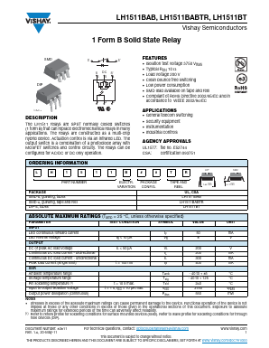 LH1511BABTR Datasheet PDF Vishay Semiconductors