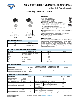 VS-MBR3035CT-PBF Datasheet PDF Vishay Semiconductors