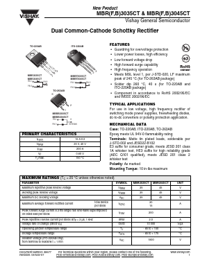 MBRF3045CT-E3 Datasheet PDF Vishay Semiconductors