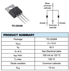 VS-MBR3045CT-N3 Datasheet PDF Vishay Semiconductors