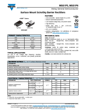 MSS1P6-M3 Datasheet PDF Vishay Semiconductors
