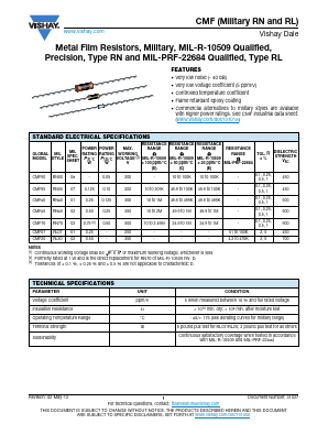 RN55E1692D Datasheet PDF Vishay Semiconductors