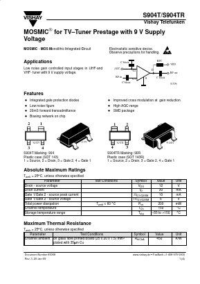 S904 Datasheet PDF Vishay Semiconductors