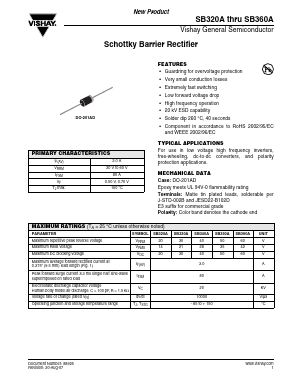 SB320A Datasheet PDF Vishay Semiconductors