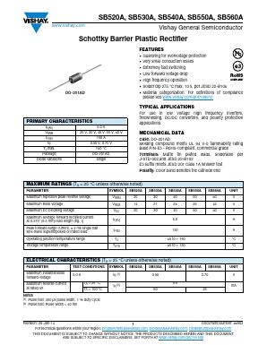 SB520A Datasheet PDF Vishay Semiconductors