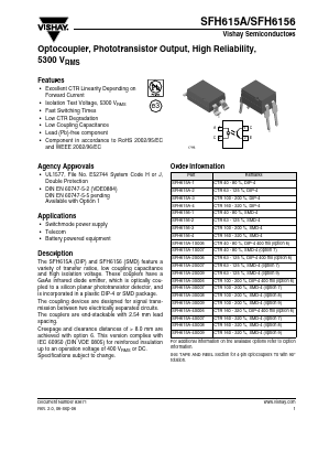 SFH615A-4X007 Datasheet PDF Vishay Semiconductors