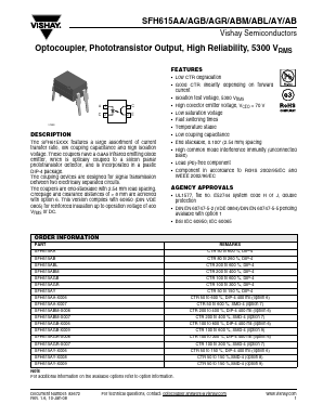 SFH615AY-X006 Datasheet PDF Vishay Semiconductors