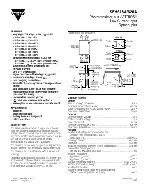 SFH618-2 Datasheet PDF Vishay Semiconductors