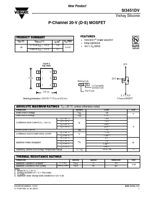 SI3451DV Datasheet PDF Vishay Semiconductors