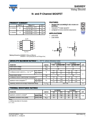 SI4505DY Datasheet PDF Vishay Semiconductors
