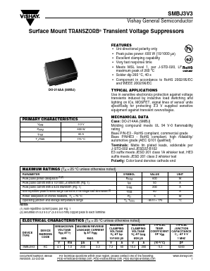 SMBJ3V3-E3/52 Datasheet PDF Vishay Semiconductors
