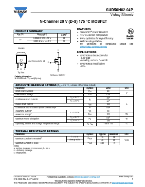 SUD50N02-04P Datasheet PDF Vishay Semiconductors