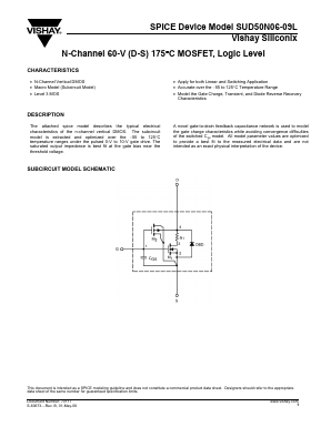 SUD50N06-09L Datasheet PDF Vishay Semiconductors