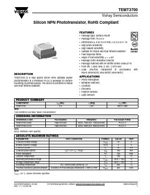 TEMT3700 Datasheet PDF Vishay Semiconductors