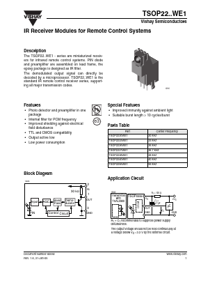 TSOP2256WE1 Datasheet PDF Vishay Semiconductors