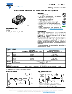 TSOP6233 Datasheet PDF Vishay Semiconductors