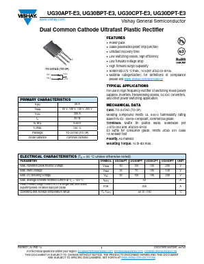 UG30CPT-E3 Datasheet PDF Vishay Semiconductors