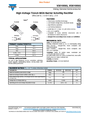 V30100SG-M3-4W Datasheet PDF Vishay Semiconductors