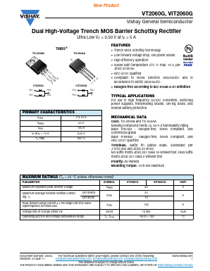 VT2060G-M3-4W Datasheet PDF Vishay Semiconductors