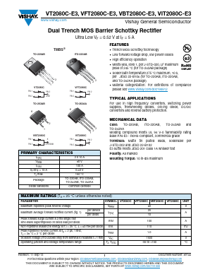VBT2080C-E3 Datasheet PDF Vishay Semiconductors