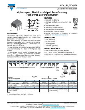 VO4154 Datasheet PDF Vishay Semiconductors