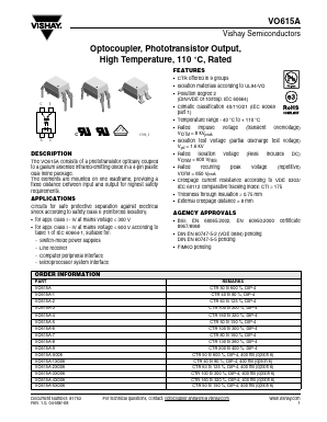 VO615A-1X009 Datasheet PDF Vishay Semiconductors