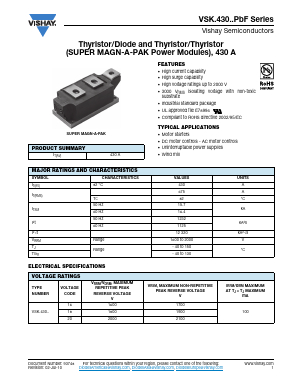 VSKT430-16PBF Datasheet PDF Vishay Semiconductors