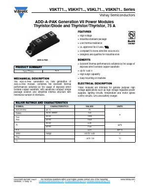 VSKH71-14 Datasheet PDF Vishay Semiconductors
