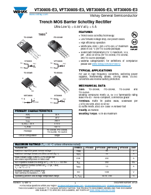 VT3080S-E3/4W Datasheet PDF Vishay Semiconductors