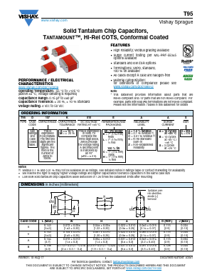 T95D107M016HSAL Datasheet PDF Vishay Semiconductors
