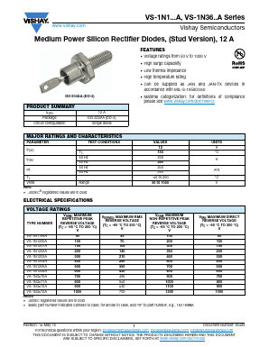 VS-1N1205RA Datasheet PDF Vishay Semiconductors