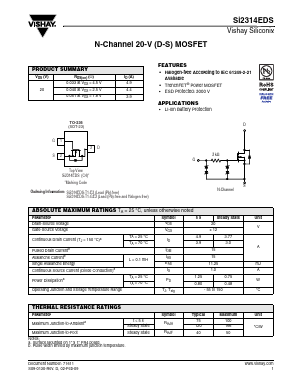 SI2314EDS Datasheet PDF Vishay Semiconductors