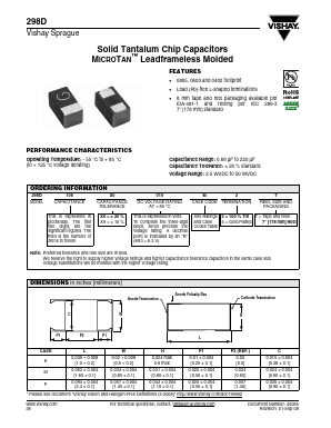 298D225X0016M2T Datasheet PDF Vishay Semiconductors