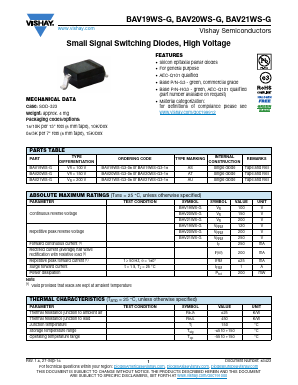 BAV21WS-G3-08 Datasheet PDF Vishay Semiconductors