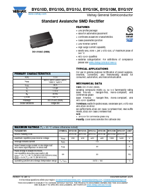 BYG10YHM3/TR Datasheet PDF Vishay Semiconductors