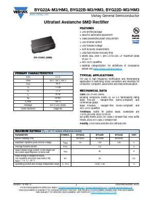 BYG22AHM3/TR Datasheet PDF Vishay Semiconductors