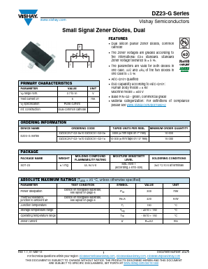 DZ23C20-G3-18 Datasheet PDF Vishay Semiconductors