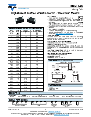 IHSM4825PJ3R3L Datasheet PDF Vishay Semiconductors