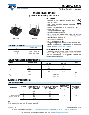 VS-GBPC2510W Datasheet PDF Vishay Semiconductors