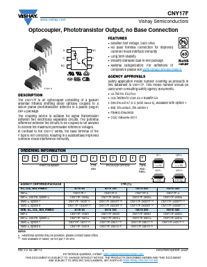 CNY17F-1X019 Datasheet PDF Vishay Semiconductors