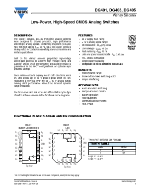 DG405DY-E3 Datasheet PDF Vishay Semiconductors