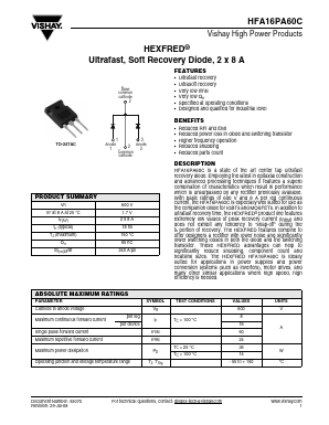 HFB16PA60C Datasheet PDF Vishay Semiconductors